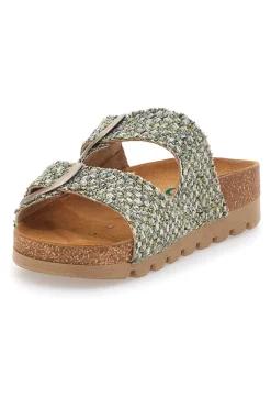 Ciabatte intrecciate multicolor con doppia fibbia PITTARELLO BIO 335P20630SR