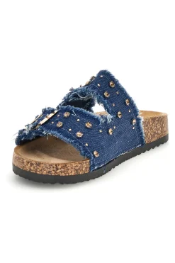 Ciabatte Jeans con borchie e brillantini Me & me 12502