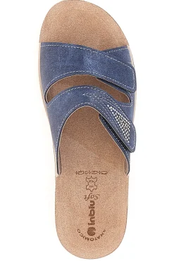 Ciabatte Jeans Con Strappi in Velcro Inblu 04 PV