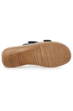 Ciabatte Jeans Con Strappi in Velcro Inblu 04 PV