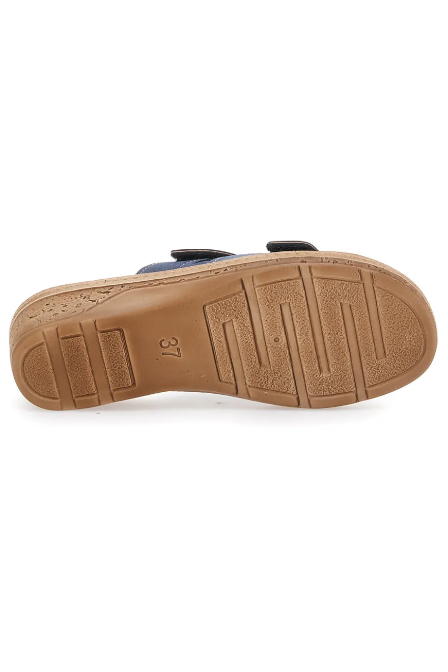 Ciabatte Jeans Con Strappi in Velcro Inblu 04 PV