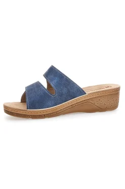 Ciabatte Jeans Con Strappi in Velcro Inblu 04 PV