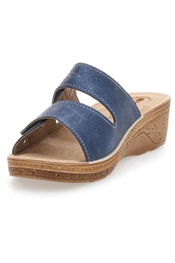Ciabatte Jeans Con Strappi in Velcro Inblu 04 PV
