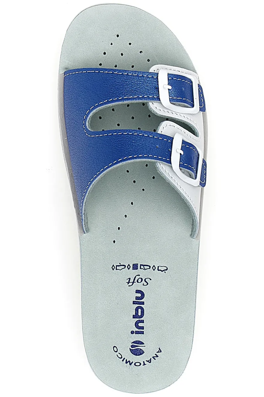 Ciabatte Jeans e Bianche con Sottopiede in Pelle INBLU' 62 VR