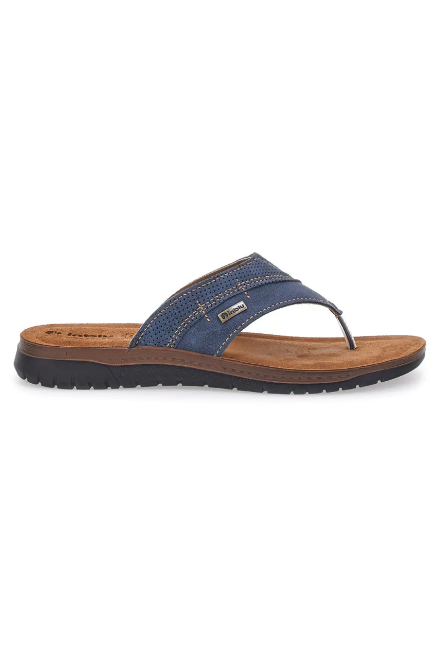 Ciabatte Jeans Infradito Con Sottopiede In Pelle Inblu 14 ID