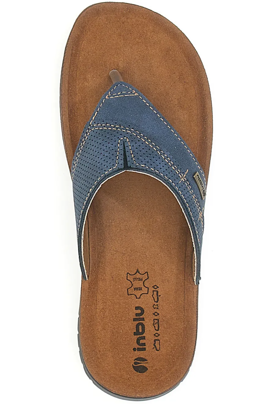 Ciabatte Jeans Infradito Con Sottopiede In Pelle Inblu 14 ID