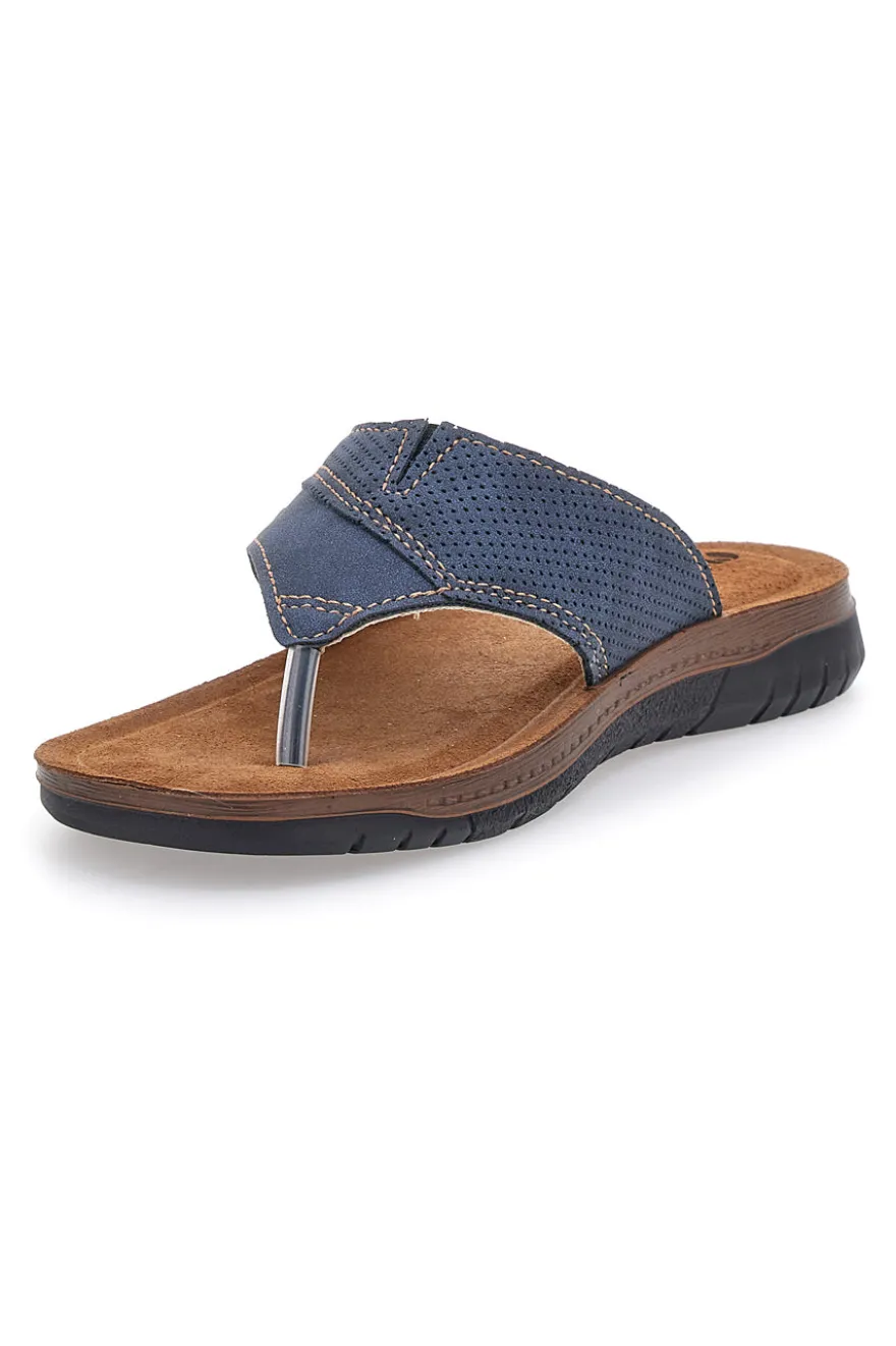 Ciabatte Jeans Infradito Con Sottopiede In Pelle Inblu 14 ID