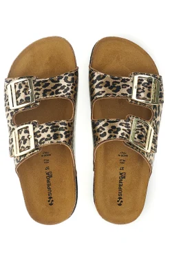 Ciabatte leopardate con doppia fibbia Superga S31Y796