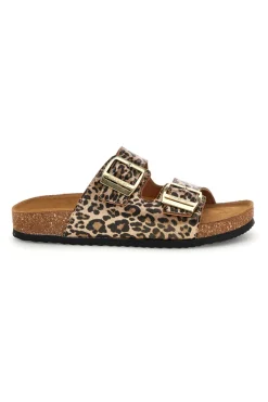 Ciabatte leopardate con doppia fibbia Superga S31Y796