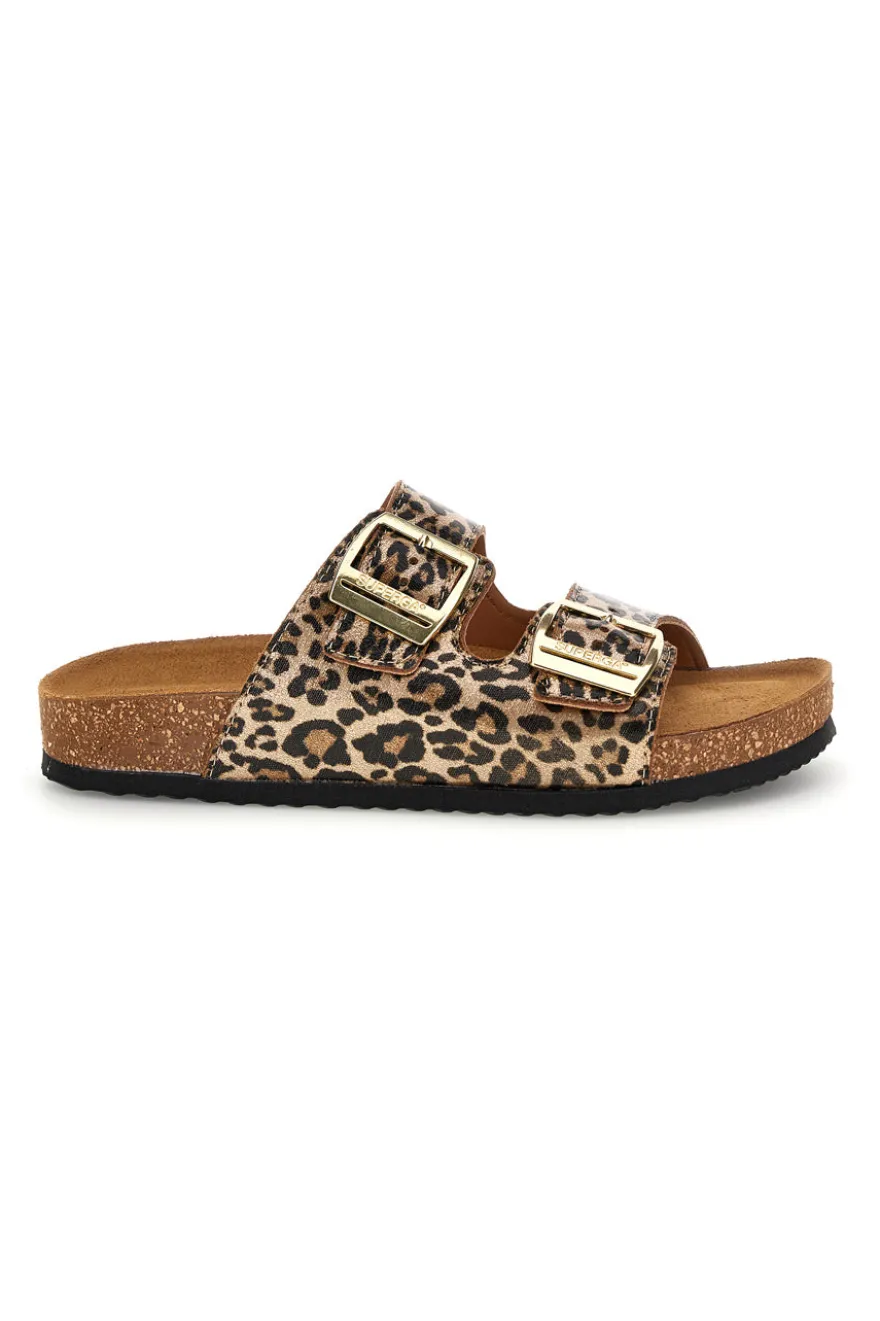 Ciabatte leopardate con doppia fibbia Superga S31Y796