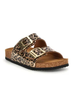 Ciabatte leopardate con doppia fibbia Superga S31Y796