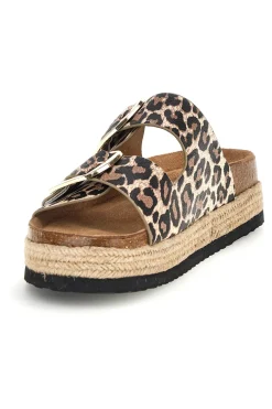 Ciabatte leopardate con doppia fibbia Superga S11Y279