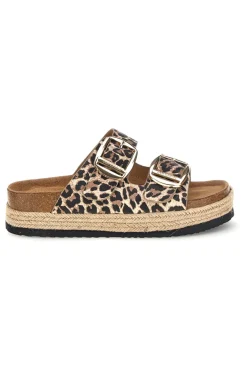 Ciabatte leopardate con doppia fibbia Superga S11Y279