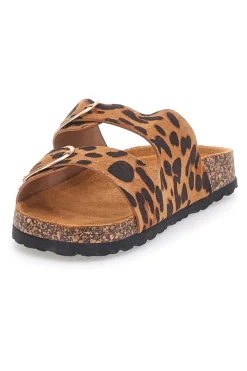 Ciabatte leopardate con doppia fibbia e plantare anatomico PITTARELLO SUN SR007