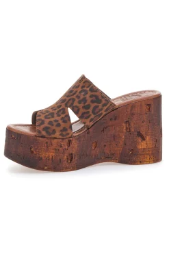 Ciabatte Leopardate Con Zeppa Effetto Legno Made in Italy PITTARELLO LOVE 5905/Z