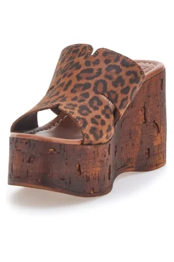Ciabatte Leopardate Con Zeppa Effetto Legno Made in Italy PITTARELLO LOVE 5905/Z