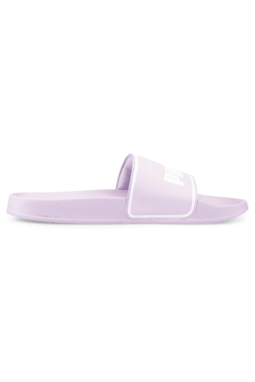 Ciabatte lilla con fascia e logo bianco PUMA Leadcat 2
