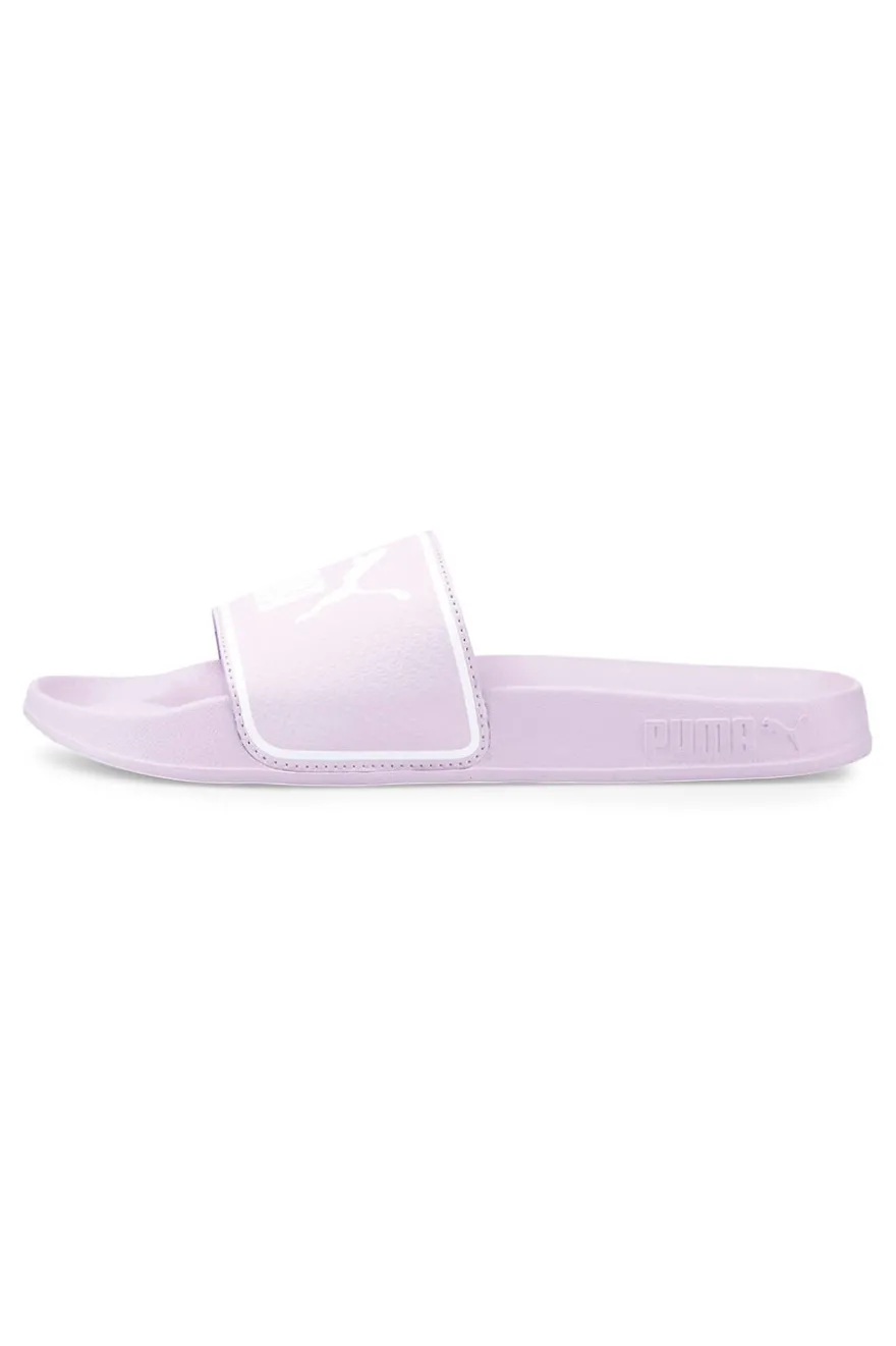 Ciabatte lilla con fascia e logo bianco PUMA Leadcat 2