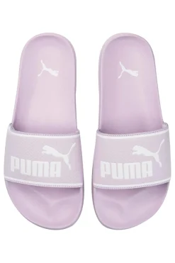 Ciabatte lilla con fascia e logo bianco PUMA Leadcat 2
