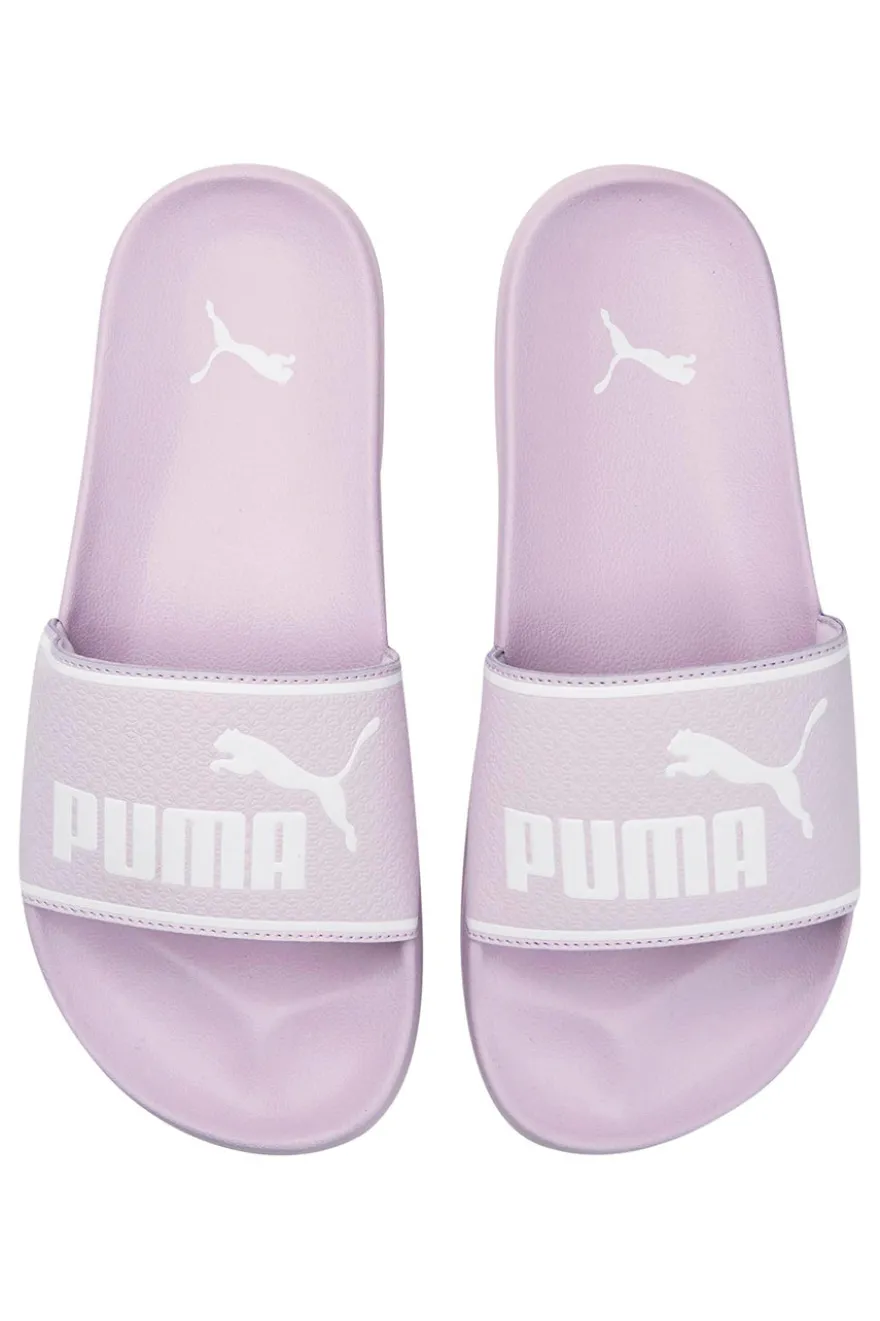 Ciabatte lilla con fascia e logo bianco PUMA Leadcat 2