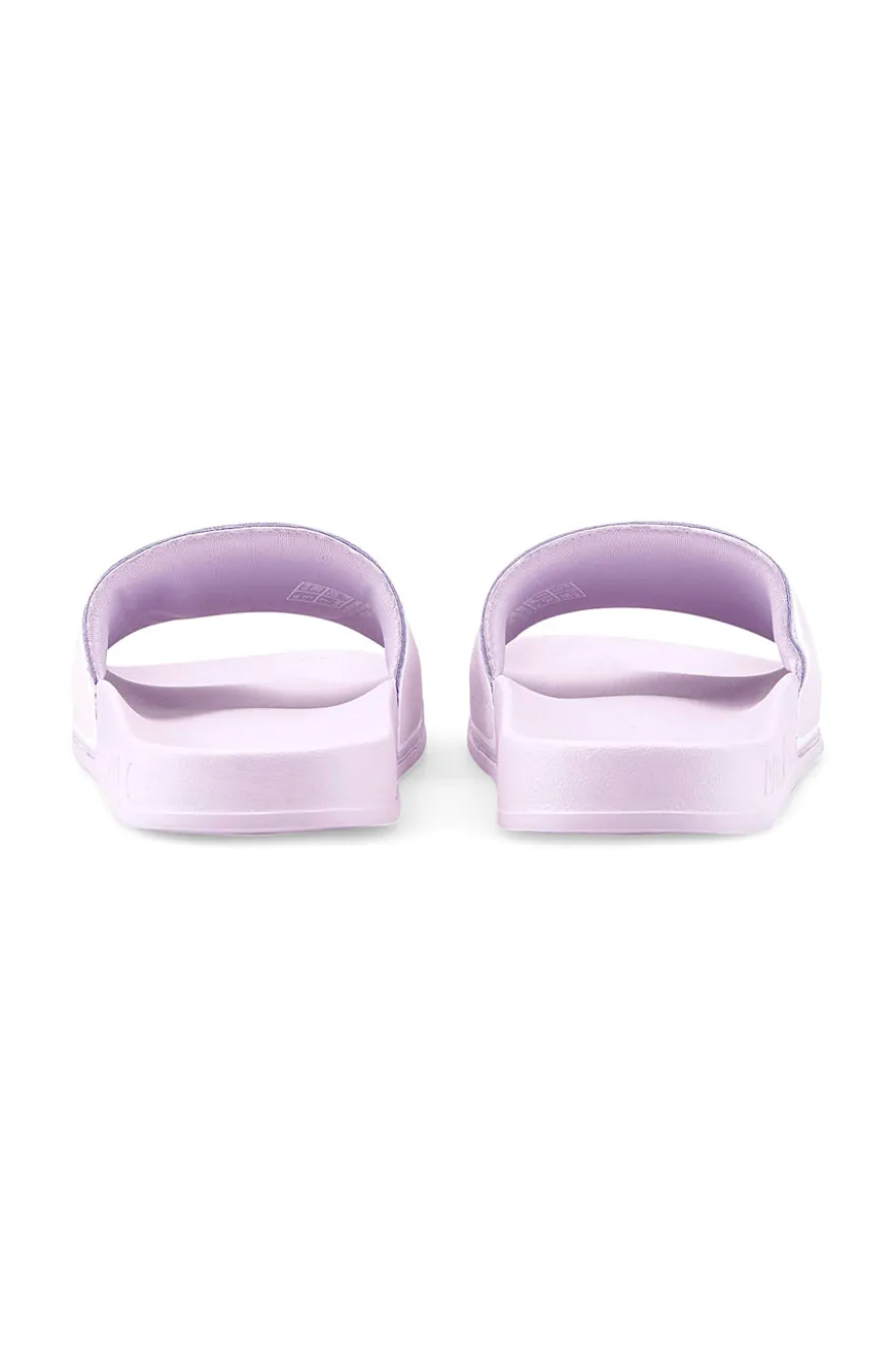 Ciabatte lilla con fascia e logo bianco PUMA Leadcat 2