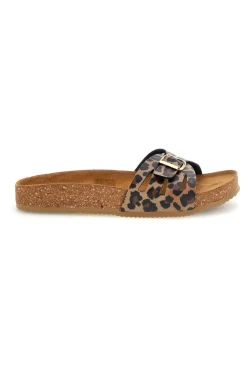 Ciabatte marrone animalier fascia incrociata Pittarello tierra 335A021SR