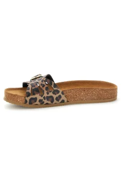 Ciabatte marrone animalier fascia incrociata Pittarello tierra 335A021SR