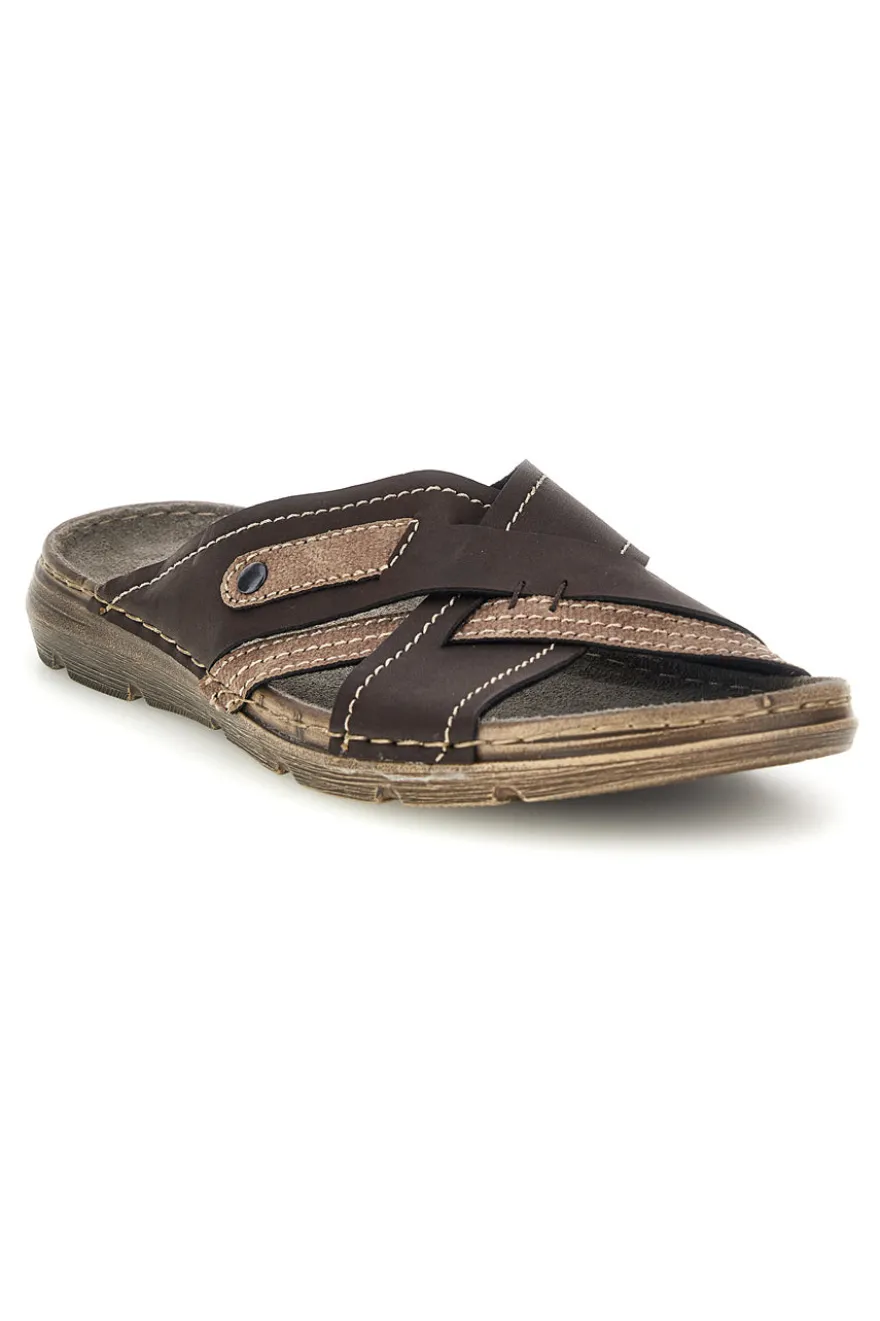 Ciabatte marrone con fasce incrociate Jerpoint 8053PSSK