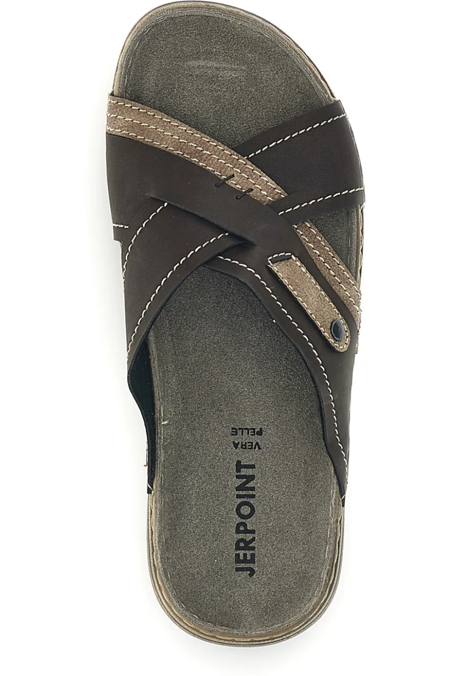 Ciabatte marrone con fasce incrociate Jerpoint 8053PSSK