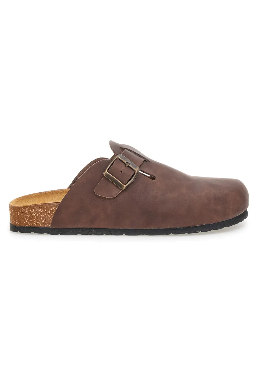 Ciabatte marrone con fibbia in vera pelle Pittarello Tierra 335A013PR