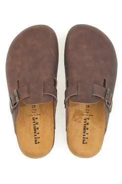 Ciabatte marrone con fibbia in vera pelle Pittarello Tierra 335A013PR