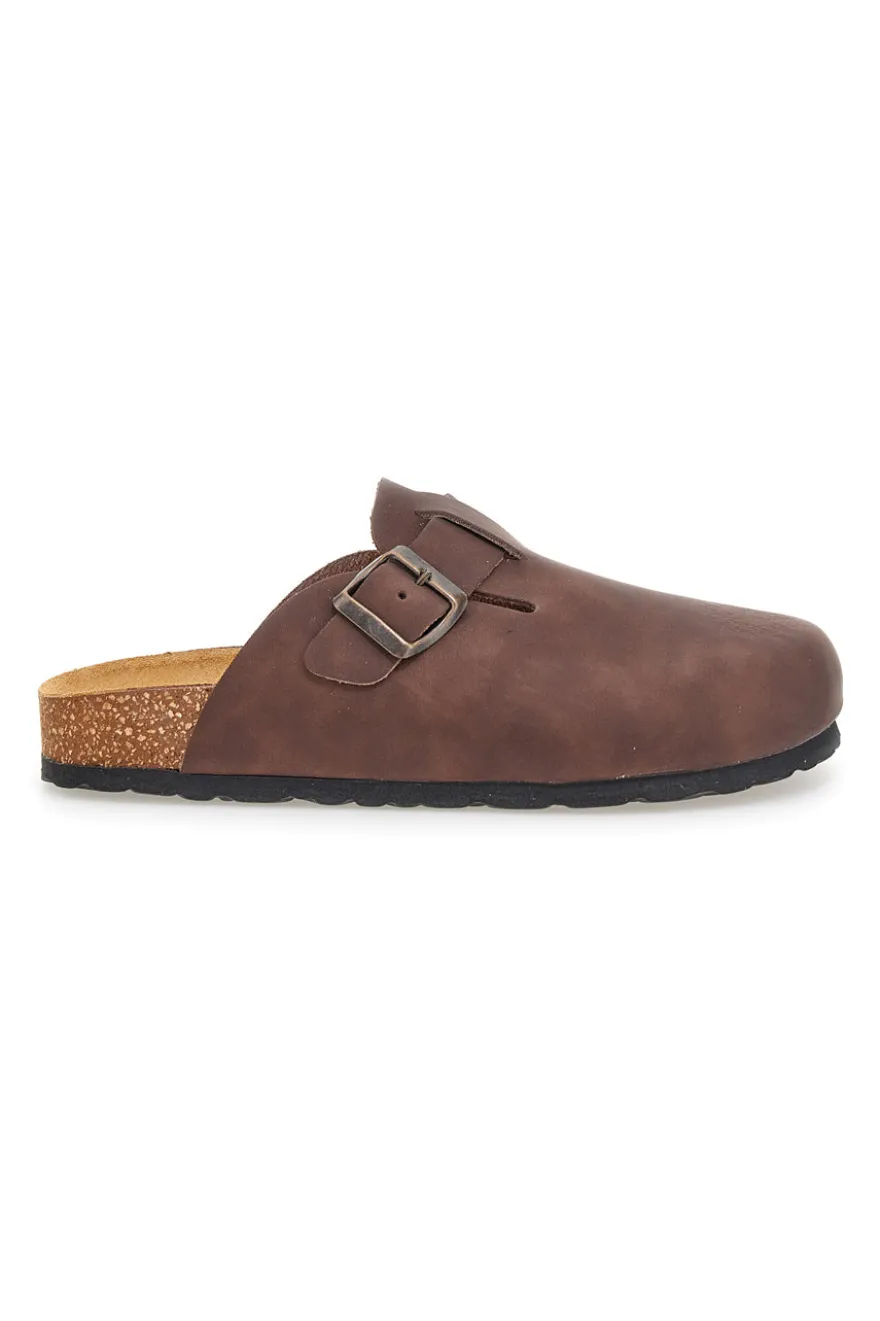 Ciabatte marrone con fibbia in vera pelle Pittarello Tierra 335A013PR