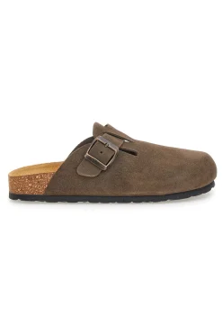 Ciabatte marrone scuro con fibbia in vera pelle PittarelloTierra 335A013PR