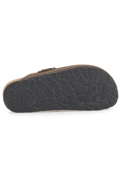Ciabatte marrone scuro con fibbia in vera pelle PittarelloTierra 335A013PR