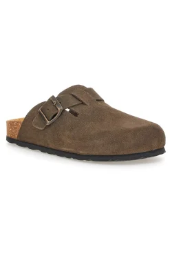 Ciabatte marrone scuro con fibbia in vera pelle PittarelloTierra 335A013PR