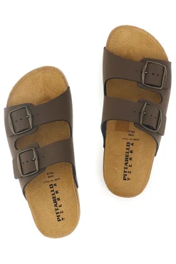 Ciabatte marrone sottopiede in vera pelle Pittarello tierra 335A20630SR