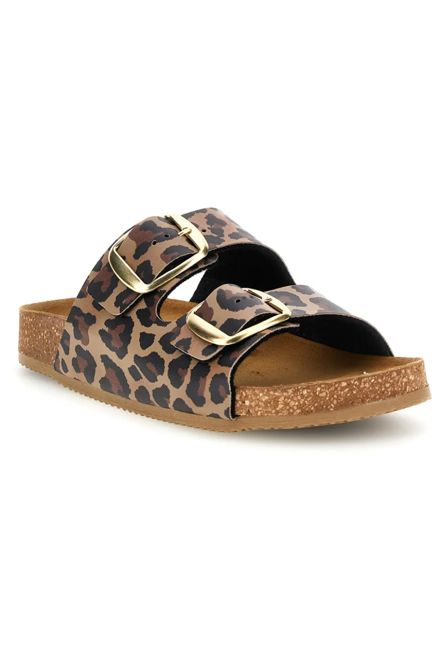 Ciabatte Marroni animalier sottopiede in vera pelle Pittarello tierra 335A20630SR