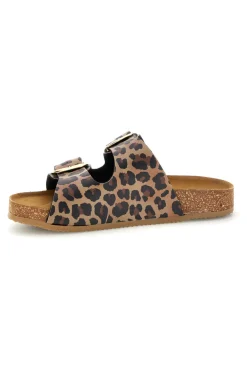 Ciabatte Marroni animalier sottopiede in vera pelle Pittarello tierra 335A20630SR