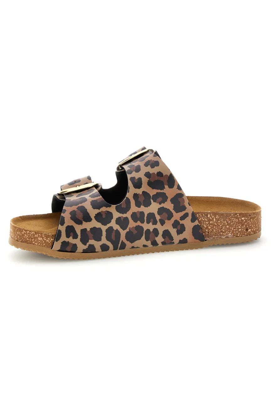 Ciabatte Marroni animalier sottopiede in vera pelle Pittarello tierra 335A20630SR