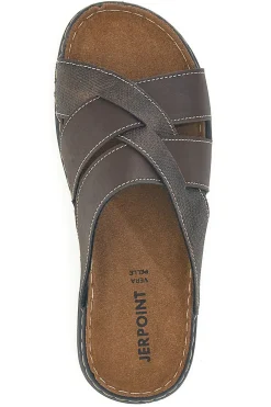 Ciabatte marroni con fasce incrociate comfort Jerpoint 609PSSK
