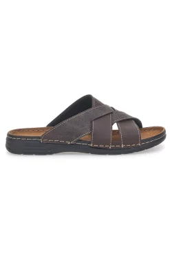 Ciabatte marroni con fasce incrociate comfort Jerpoint 609PSSK
