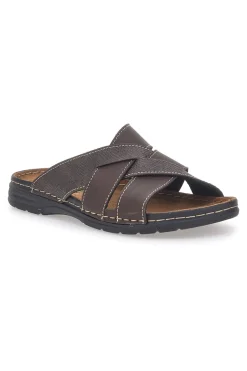 Ciabatte marroni con fasce incrociate comfort Jerpoint 609PSSK