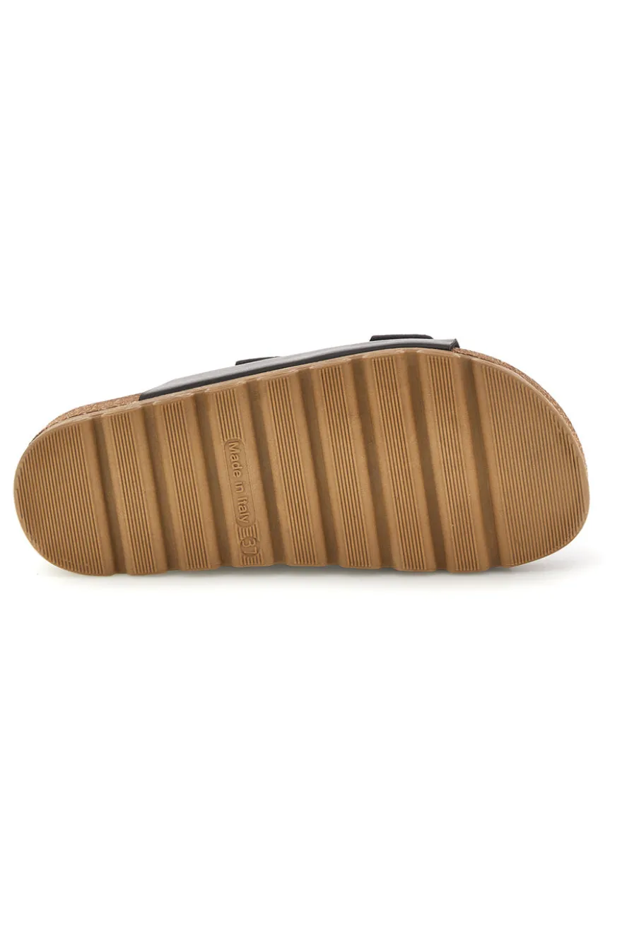 Ciabatte marroni con sottopiede in vera pelle Pittarello Bio 335P20630SR