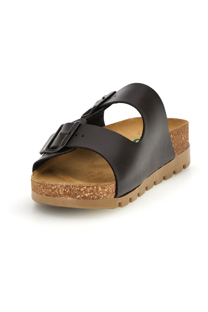 Ciabatte marroni con sottopiede in vera pelle Pittarello Bio 335P20630SR