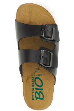 Ciabatte marroni con sottopiede in vera pelle Pittarello Bio 335P20630SR