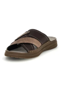 Ciabatte marroni con sottopiede in pelle Jerpoint 7802SKPS