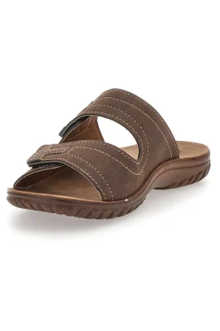 Ciabatte Marroni Con Strappi in Velcro Inblu 106 Fn
