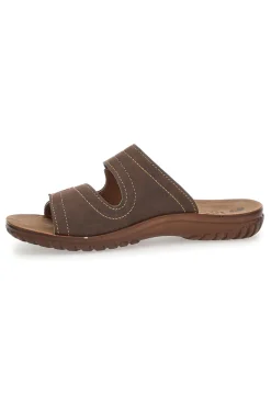 Ciabatte Marroni Con Strappi in Velcro Inblu 106 Fn
