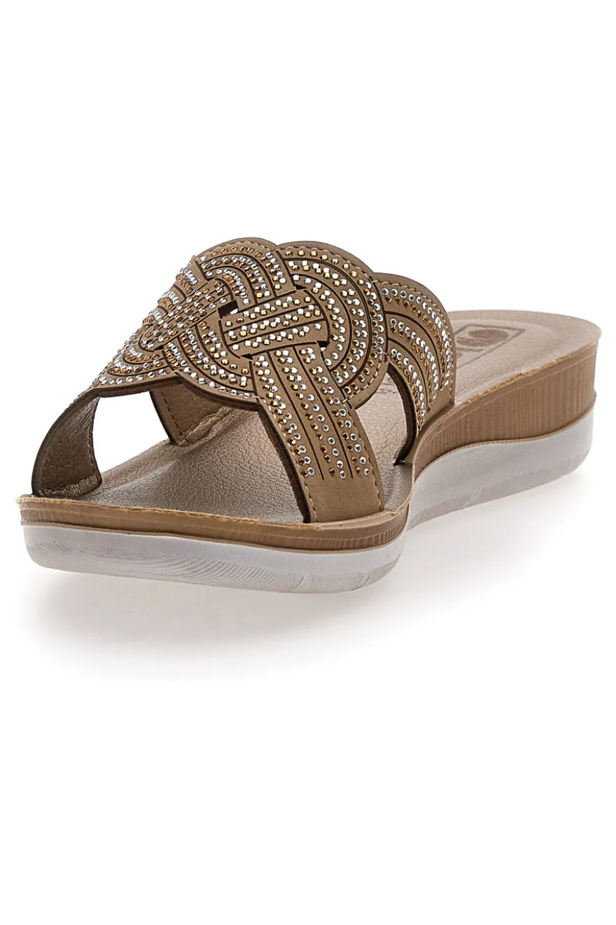 Ciabatte Marroni con Strass Inblu 37 BV