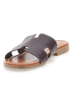 Ciabatte Marroni Con Tomaia in Pelle Made in Italy Prima Riga 02